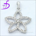 sterling silver pendant flower petal shape pendant with high quality CZ